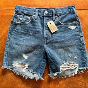 Women's Levis 501 Button Fly Shorts High Rise Mid-Thigh Jean Shorts SZ 27